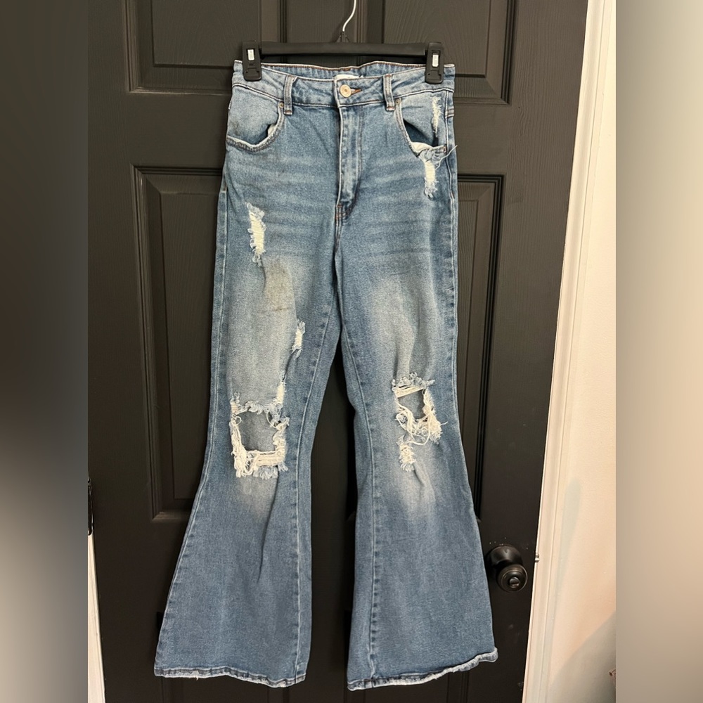 Rue 21 Distressed Flare Jeans